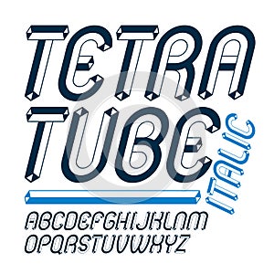 Vector upper case modern alphabet letters set. Artistic italic r