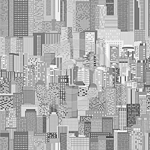 Vector urban architecture seamless pattern