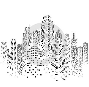 Vector Urban Cityscape Silhouette Illustration