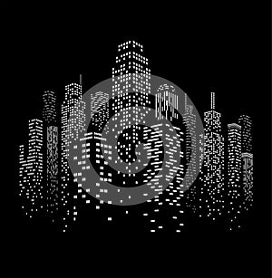 Vector Urban Cityscape Silhouette Illustration