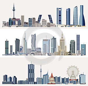 Vector urban cityscapes with skyscrapers photo