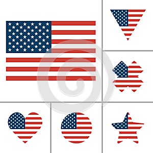 Vector US Flag icon photo