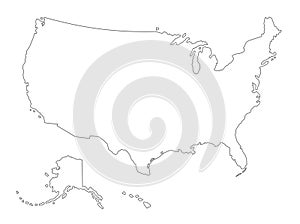 USA outlined Map