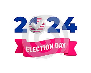 Vector USA Presidential Election Day 2024 design. US president voting campaign template for banner, background, poster