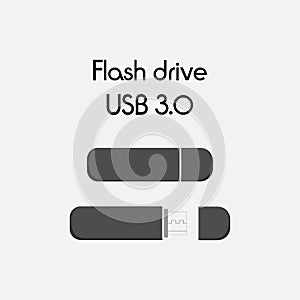 Vector USB Flash Drive isolated on white background