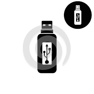 Vector usb flash drive - white vector icon