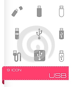 Vector usb icon set