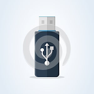 Vector usb memory drive. digital flash stick flat photo