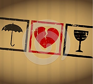 Vector Valentine broken heart