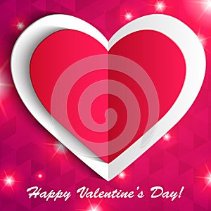 Vector Valentine's day lacy paper heart greeting