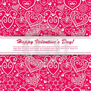Vector Valentine's day lacy paper heart greeting