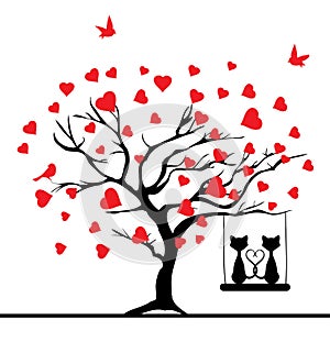 Vector valentine tree