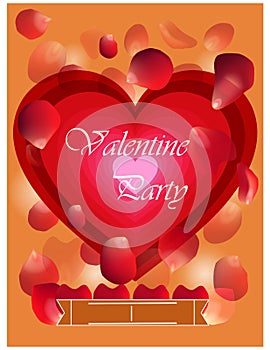 Vector Valentines Day night party flayer