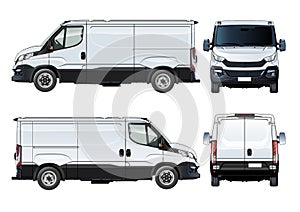 Vector van template isolated on white
