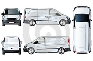 Vector van template isolated on white