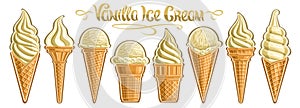 Vector Vanilla Ice Cream Set