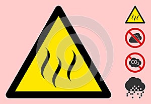 Vector Vapour Warning Triangle Sign Icon