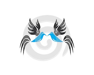 Vector - Vector sign abstract bird in flight