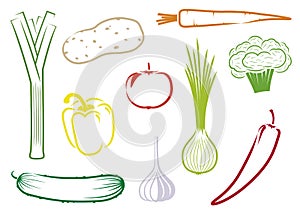 Vector vegetables set