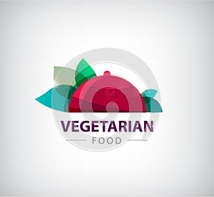 Vector vegetarian restaurant logo, icon