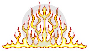 Vector vehicle flames. Car and bike color vinyl decals for hood.