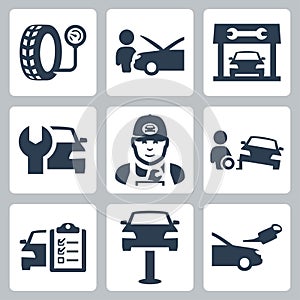 Vector vehicle service station icons photo