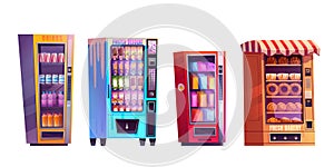 Vector vending machine with drink and snack food