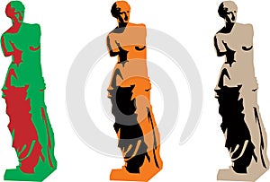 Vector venus color silhouette set photo