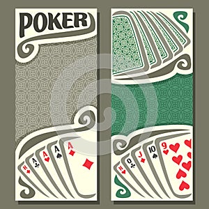 Vector vertical banner of holdem Poker