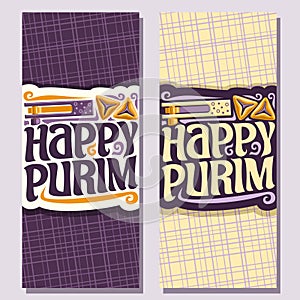 Vector vertical banner for Purim