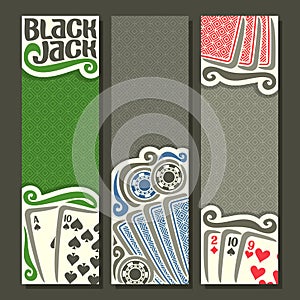 Vector vertical banners Black Jack for text