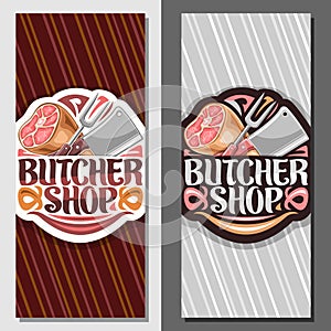 Vector vertical banners for Butcher Shop