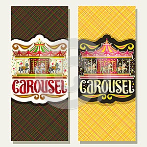 Vector vertical banners for children`s Carousel