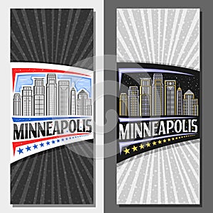 Vector vertical banners for Minneapolis