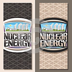 Vector vertical banners for Nuclear Energy
