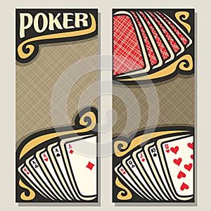 Vector vertical banners for Poker