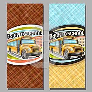 Vector vertical banners for School Bus