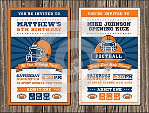 Vector Vertical Football Invitation