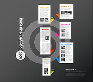 Vector vertical infographic timeline report template