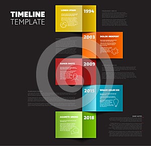 Vertical timeline template