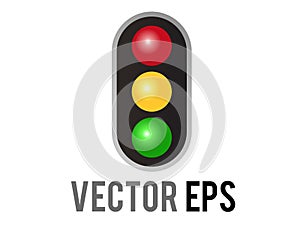 Vector vertical up and down road traffic caution light signal icon