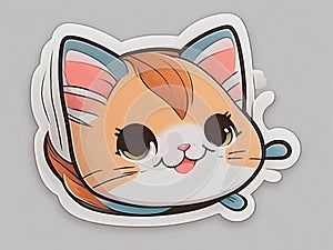Vector Vibe: Contour Cartoon Sticker Pack with Whisker Design
