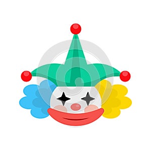 Vector of a vibrant face of a colorful clown