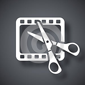 Vector video editing icon