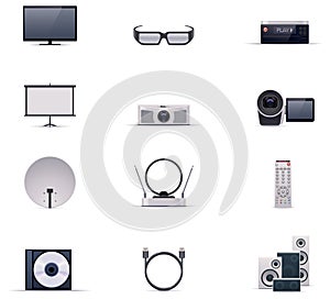 Vector video electronics icon set