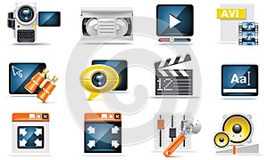 Vector video icon set