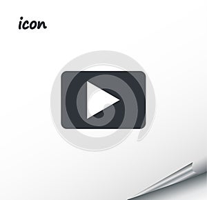 Vector video icon on a wrapped silver sheet