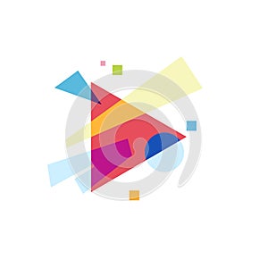 Vector video icons with unique and colorful shapes