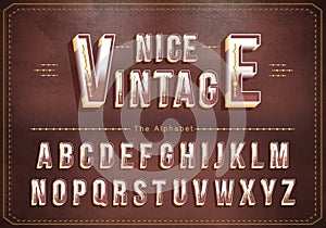 Vector of Vintage alphabet and bold font. Exclusive Vintage Letters Typography