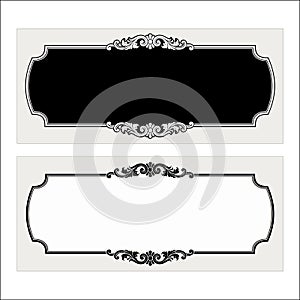 Vector vintage border frame engraving with retro ornament Vector